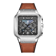 Beverly Hills Polo Club Men's Multifunction Analog Watch, Grey Dial with Brown Leather Strap, BP3854X.364