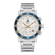 Beverly Hills Polo Club Men's Multifunction Analog Watch, Silver Dial with Stainless Steel Band, BP3869X.330